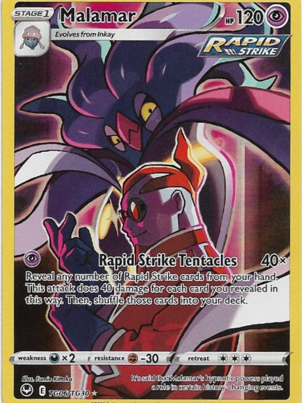 Pokemon Malamar TG06/TG30 Silver Tempest Trainer Gallery NM